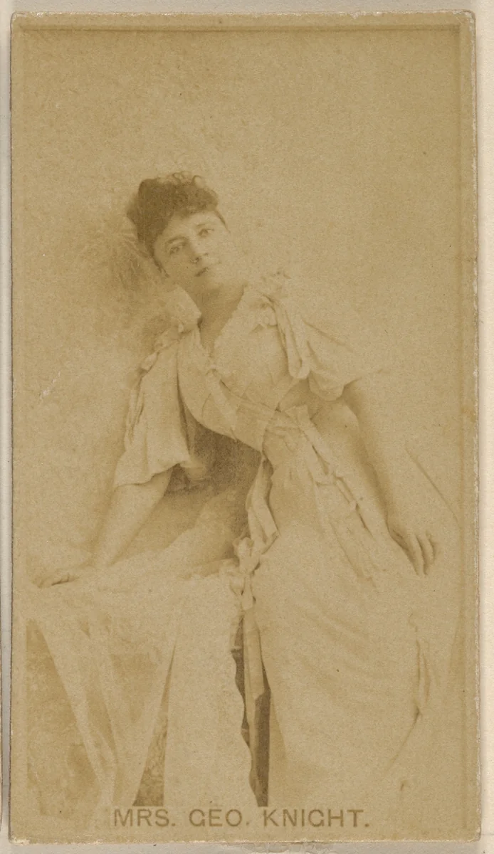 Mrs. George Knight, from the Actors and Actresses series (N45, Type 8) for Virginia Brights Cigarettes by Allen & Ginter, photograph, 1885-1891