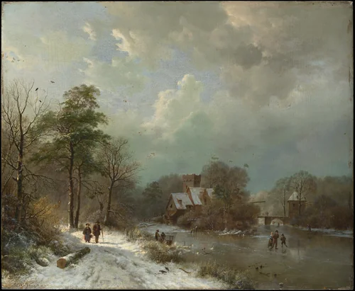 Winter Landscape, Holland by Barend Cornelis Koekkoek, painting, 1833