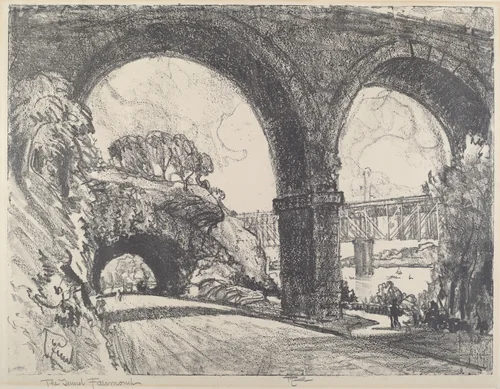 The Tunnel in the Park by Joseph Pennell, print, 1912