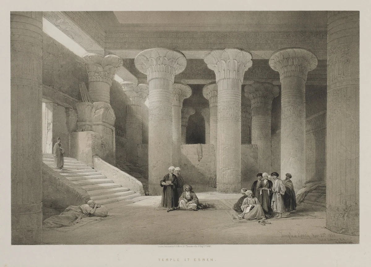 Egypt and Nubia, Volume I: Temple at Esneh by Louis Haghe, print, 1846