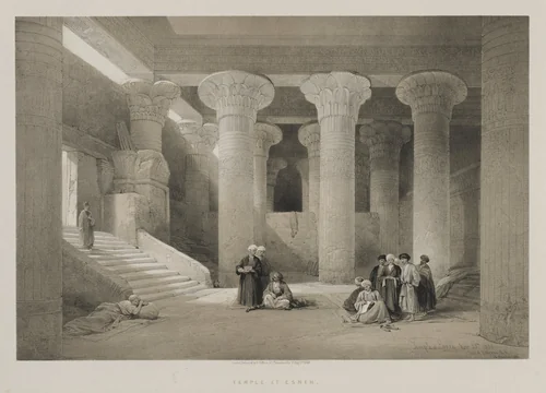 Egypt and Nubia, Volume I: Temple at Esneh by Louis Haghe, print, 1846