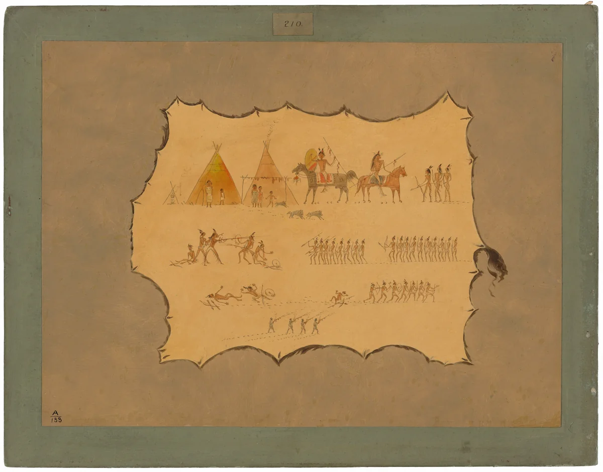 Facsimile of a Cheyenne Robe by George Catlin, painting, 1861-1869