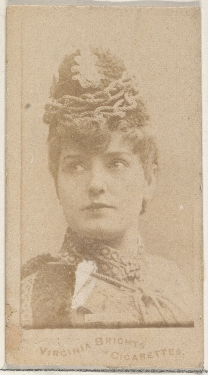 From the Actors and Actresses series (N45, Type 4) for Virginia Brights Cigarettes by Allen & Ginter, photograph, 1885-1891