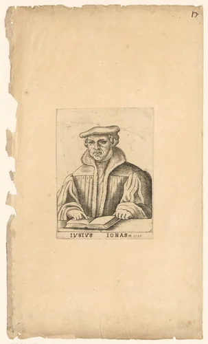 Portret van Justus Jonas by anonymous, print, 1563-1642