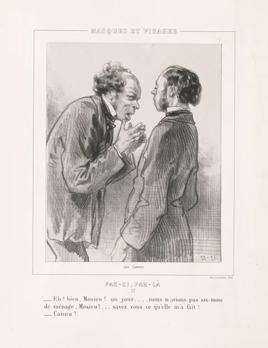 Masques et Visages: Par-ci, Par-la by Paul Gavarni, print, 1850-1859