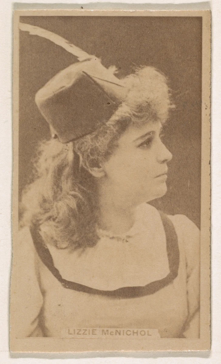 Lizzie McNichol, from the Actresses series (N245) issued by Kinney Brothers to promote Sweet Caporal Cigarettes by Kinney Brothers Tobacco Company, photograph, 1890