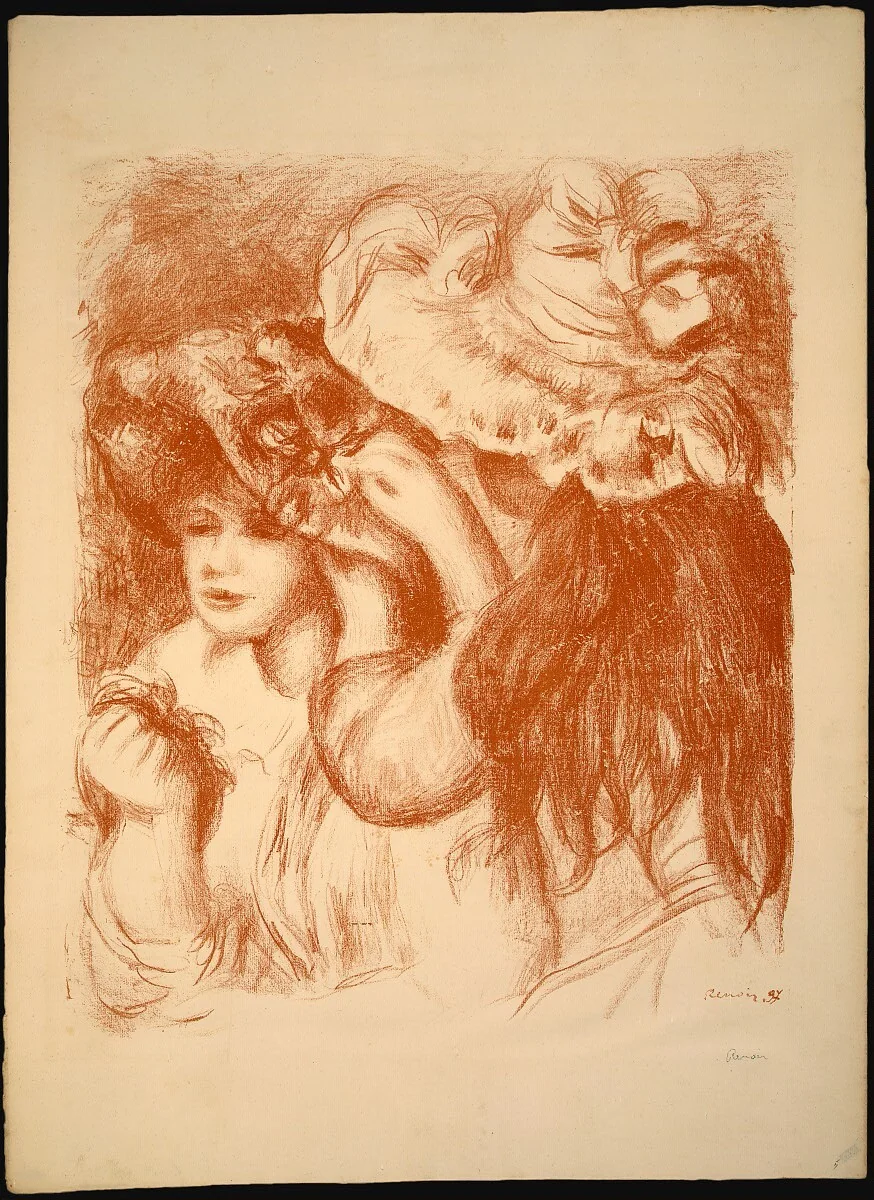 The Hat Pin (Le chapeau épingle) by Auguste Renoir, print, 1897