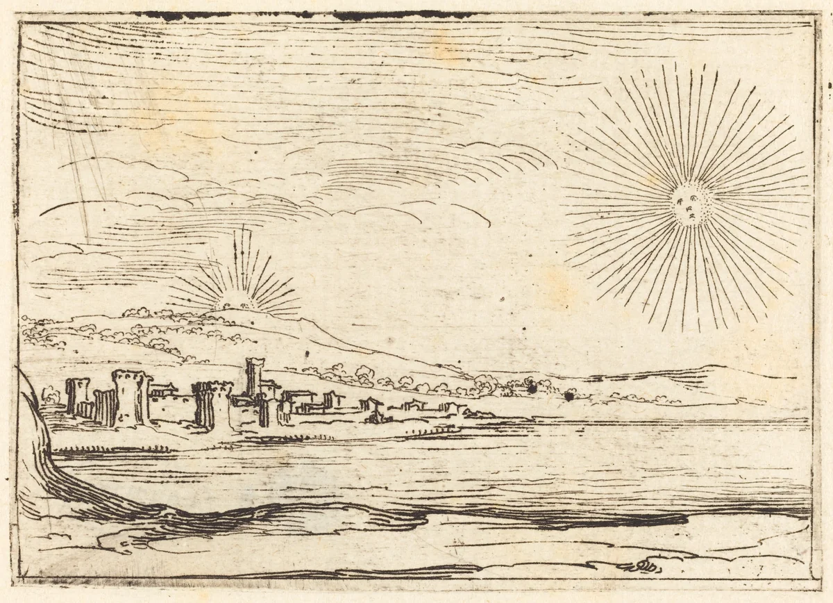 Sun Rising by Jacques Callot, print, 1628