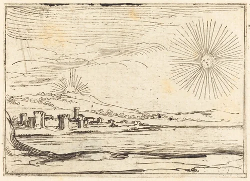 Sun Rising by Jacques Callot, print, 1628