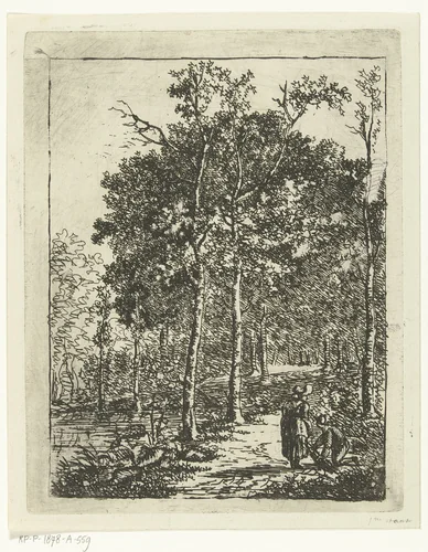 Gezicht in het Haagse Bos by Dirk Vis Blokhuyzen, print, 1809-1869