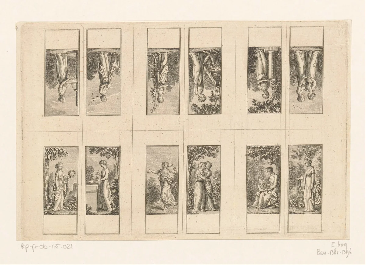 Twaalf personificaties van goede menselijke eigenschappen by Daniel Nikolaus Chodowiecki, print, 1789