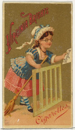 From the Girls and Children series (N64) promoting Virginia Brights Cigarettes for Allen & Ginter brand tobacco products by Allen & Ginter, print, 1886