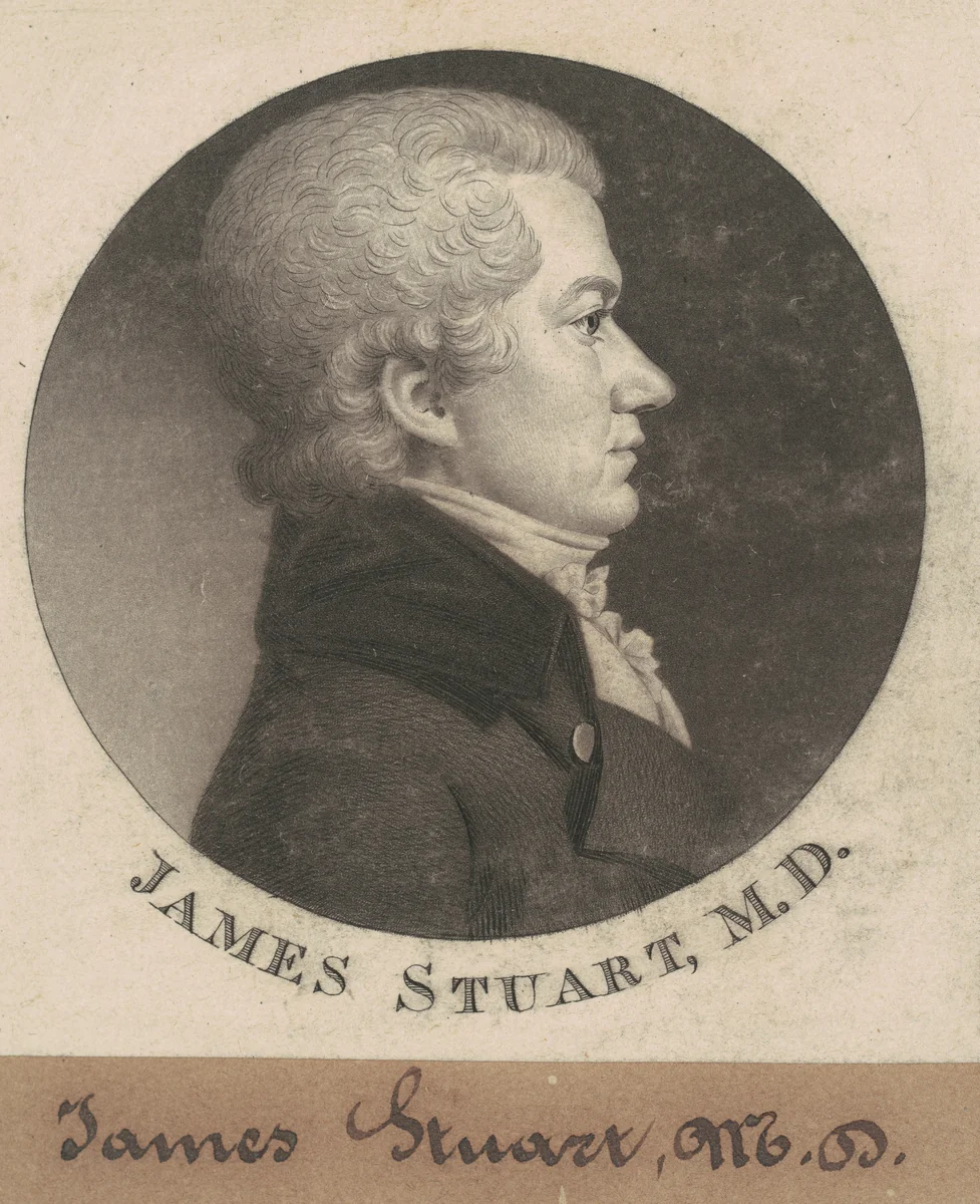 James Stuart by Charles B. J. Févret de Saint-Mémin, print, 1802