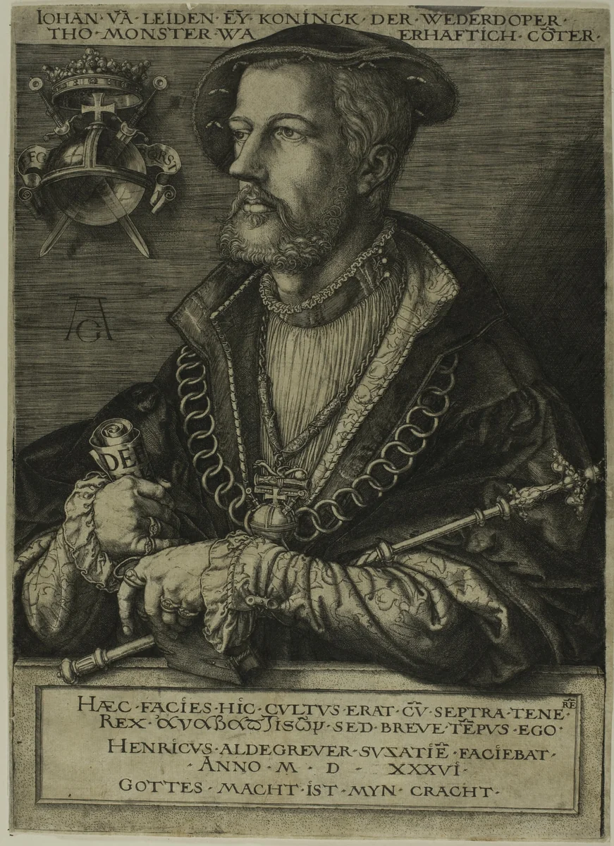 Jan van Leyden by Heinrich Aldegrever, print, 1536