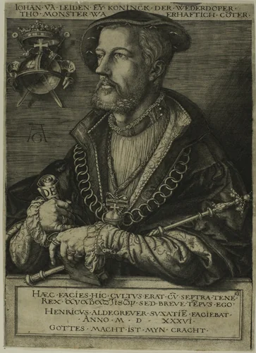 Jan van Leyden by Heinrich Aldegrever, print, 1536