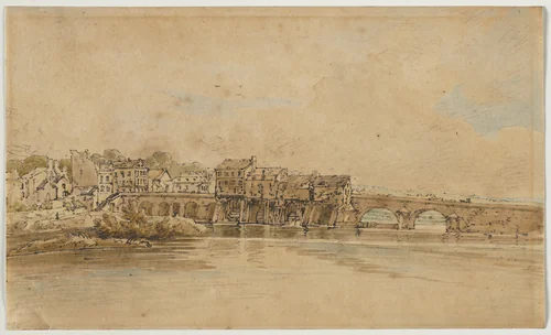 A Selection of Twenty of the Most Picturesque Views in Paris: On the Banks of the Marne below the Bridge at Charenton by Thomas Girtin, print, 1802