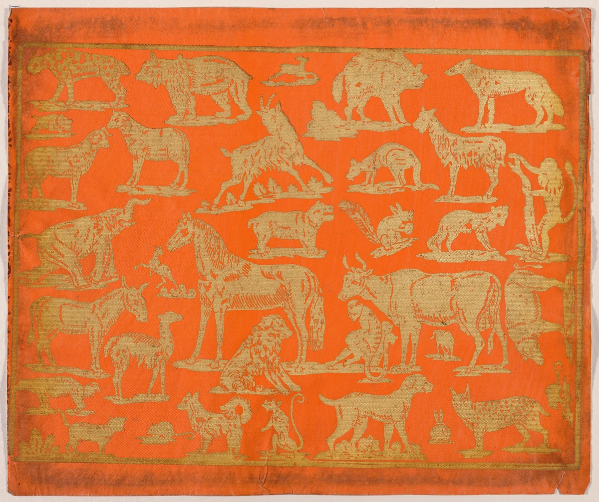 Endpaper with Animals by German 18th Century, print, 1700-1799