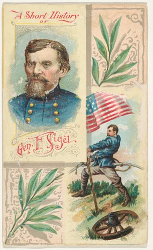 A Short History of General F. Sigel, from the Histories of Generals series (N114) issued by W. Duke, Sons & Co. to promote Honest Long Cut Smoking and Chewing Tobacco by W. Duke, Sons & Co., print, 1888