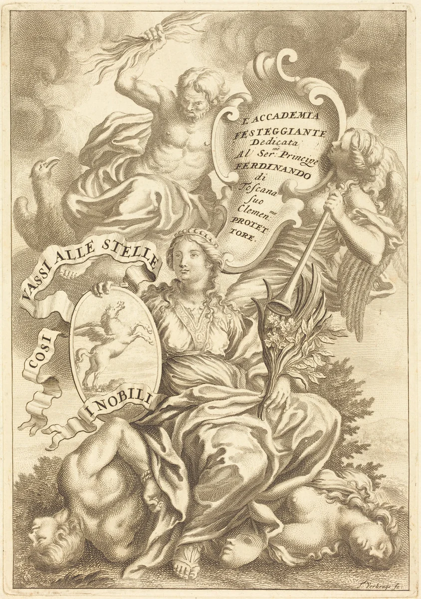 Dedication Plate by Theodor Verkruis, print, 1680-1739