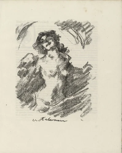 Female Half Nude (Weiblicher Halbakt) (plate facing page 28) from Gesammelte Schriften (Collected Writings) by Lovis Corinth, illustrated book, 1920