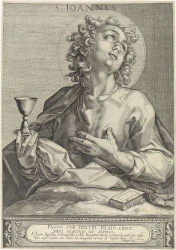Apostel Johannes by Egbert van Panderen, print, 1590-1637