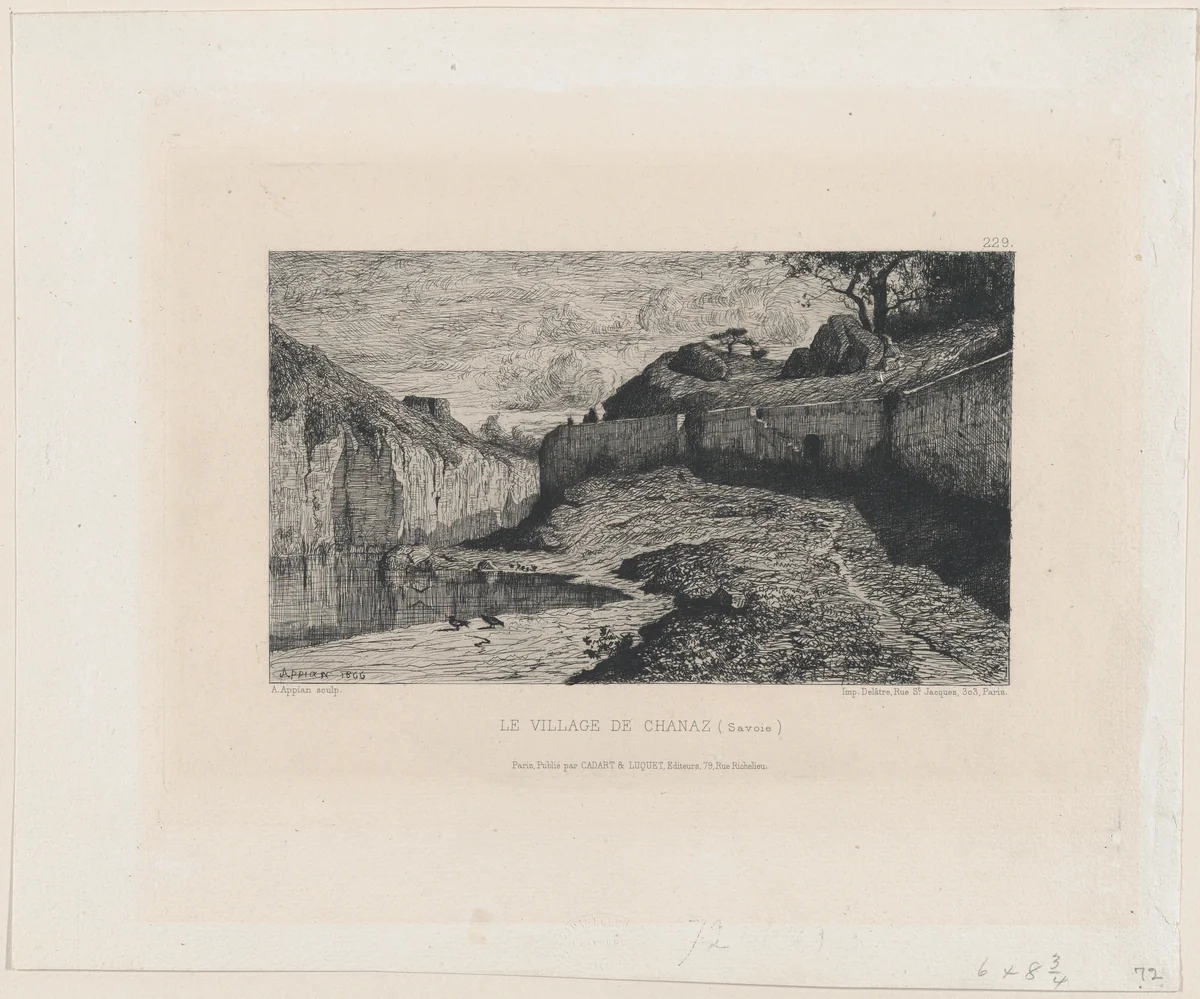 The Village of Chanaz (Savoie) by Adolphe Appian, print, 1866