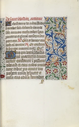 Book of Hours (Use of Rouen): fol. 52r by Master of the Geneva Latini, book, 1465-1475