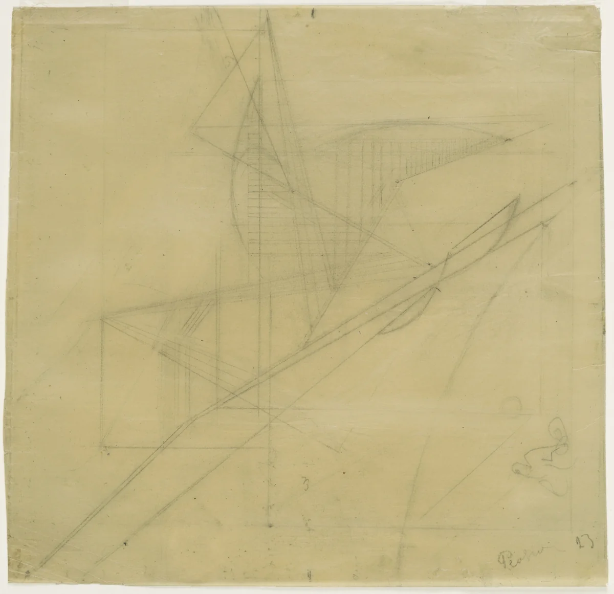 Pour un Haut-Relief by Antoine Pevsner, drawing, 1923
