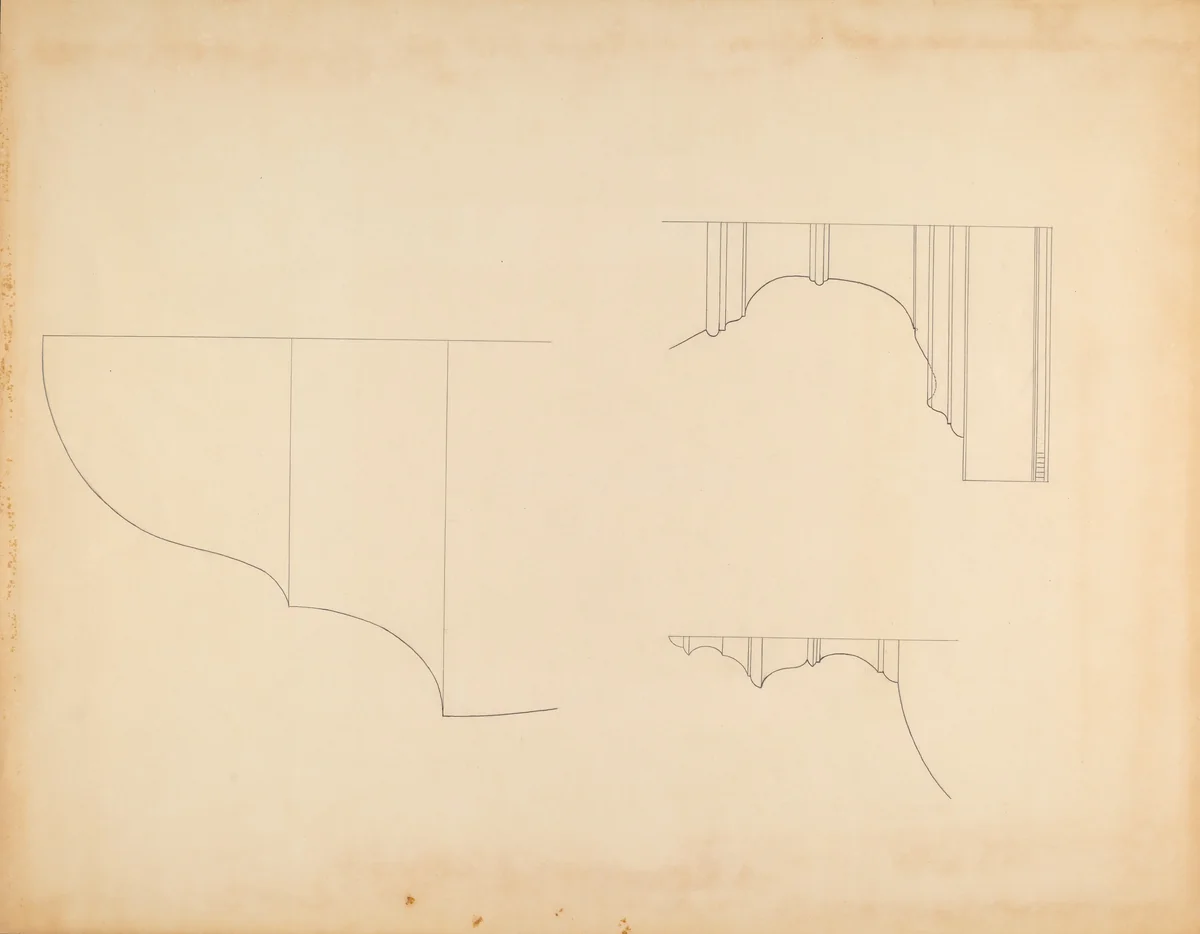 Knife and Spoon Box - Line Drawing by Isidore Sovensky, index of american design, 1940