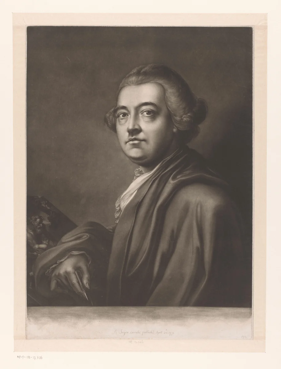 Portret van James McArdell by Richard Earlom, print, 1771