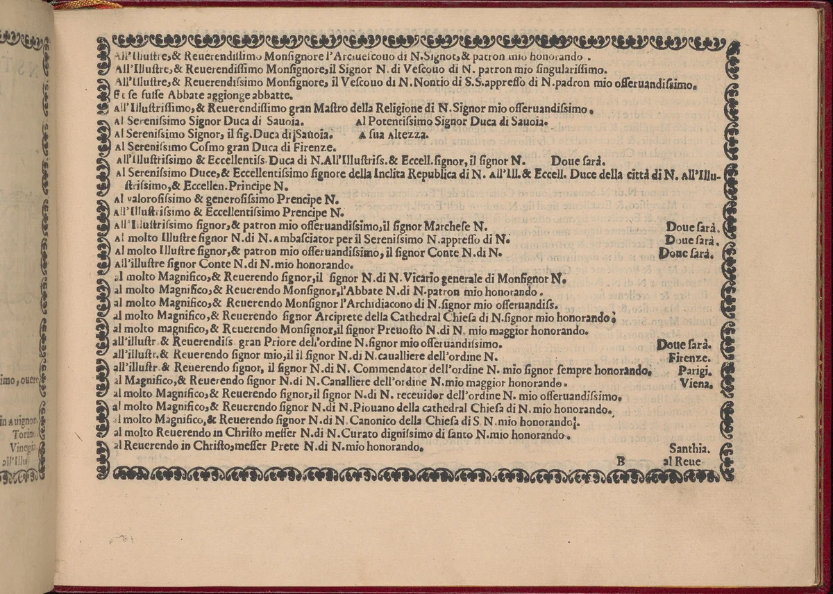 Ghirlanda: Di sei vaghi fiori scielti da piu famosi Giardini d'Italia, page 5 (recto) by Pietro Paulo Tozzi, book, 1604