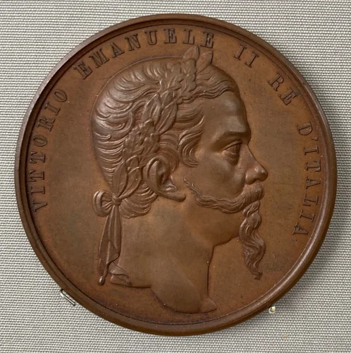 Complimentary Medal of Victor Emanuel, King of Italy, on the Completion of the Suez Canal, 1869 by E. Trotin, metalwork, 1869