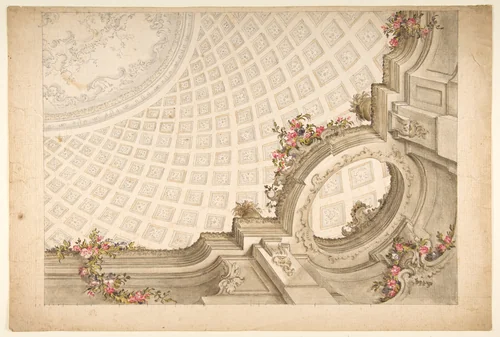 Design for a Cupola Decoration by Giovanni Antonio Torricelli, drawing, 1716-1781