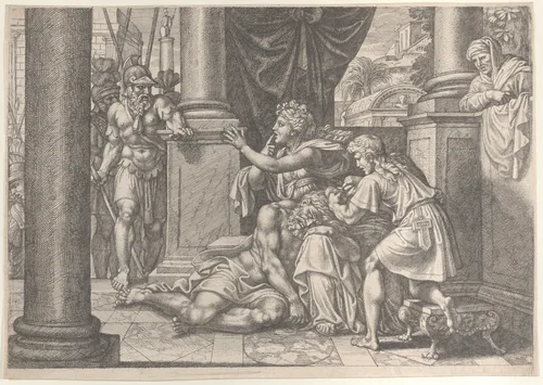Samson and Delilah by Michel Corneille, print, 1660-1708