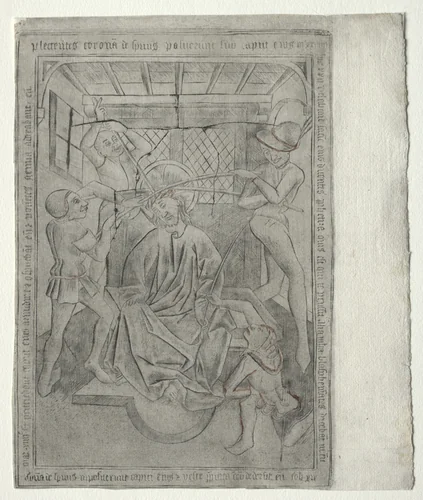 The Passion: Christ Crowning with Thorns by Master of the Banderoles, print, 1450-1475