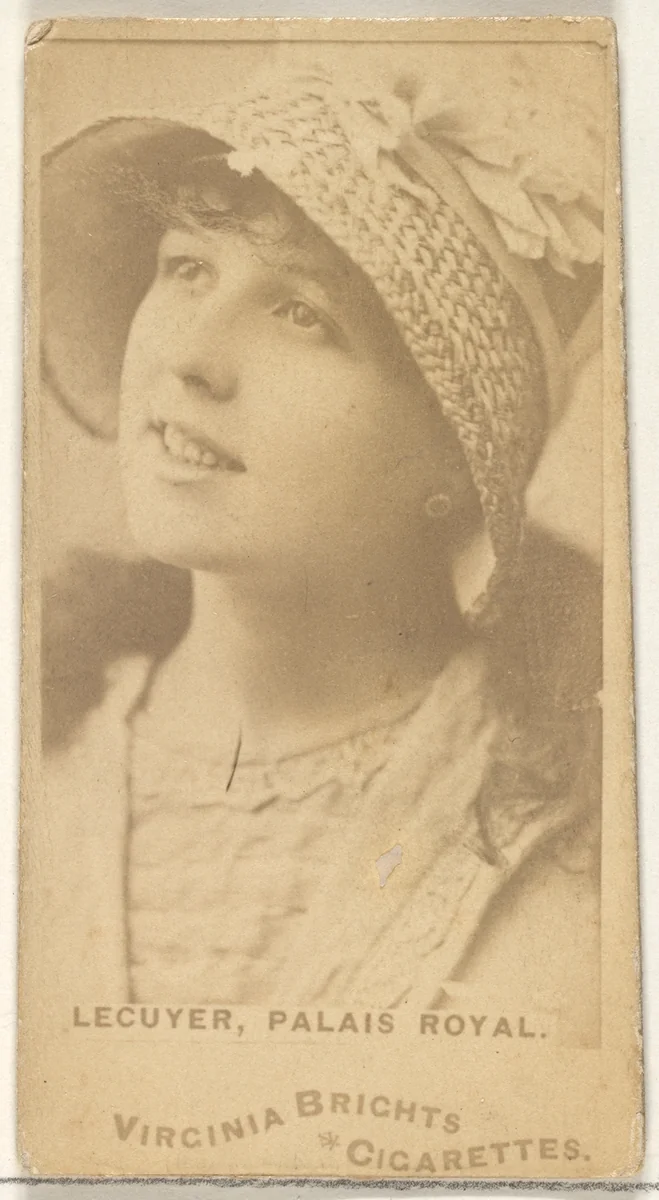 Lecuyer, Palais Royal, from the Actors and Actresses series (N45, Type 1) for Virginia Brights Cigarettes by Allen & Ginter, photograph, 1885-1891