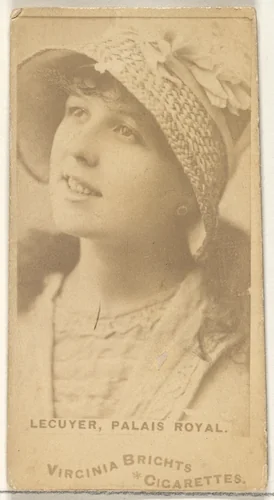 Lecuyer, Palais Royal, from the Actors and Actresses series (N45, Type 1) for Virginia Brights Cigarettes by Allen & Ginter, photograph, 1885-1891