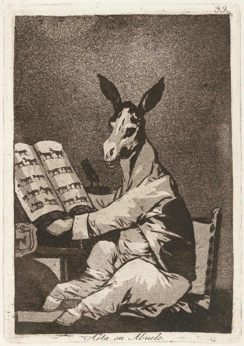 Asta su abuelo (And So Was His Grandfather) by Francisco Goya, print, 1799
