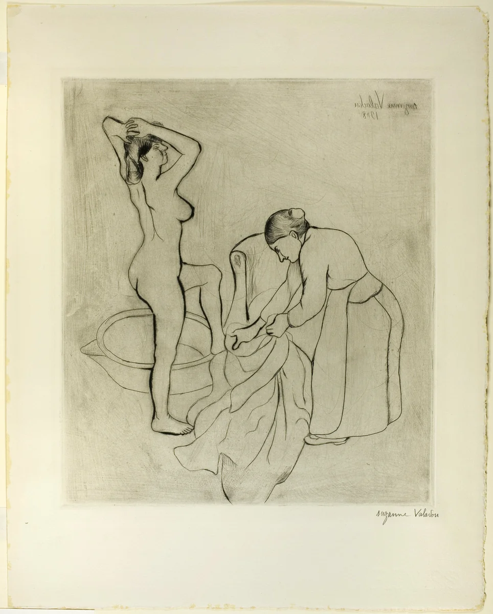 Woman with Large Breasts and Old Woman by Suzanne Valadon, print, 1908