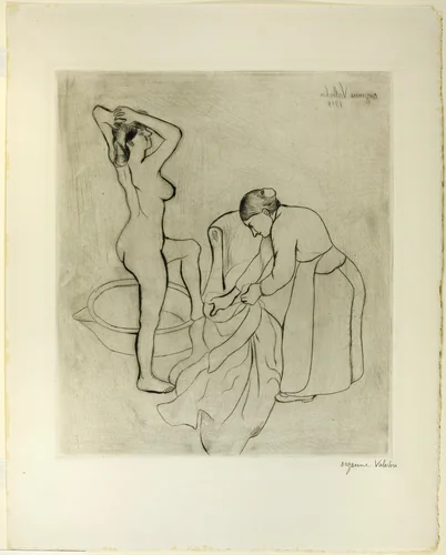 Woman with Large Breasts and Old Woman by Suzanne Valadon, print, 1908