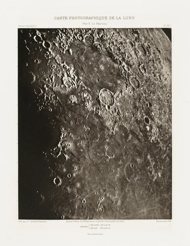 Carte photographique de la lune, planche XX.A (Photographic Chart of the Moon, plate XX.A) by Charles Le Morvan, photograph, 1902-1914