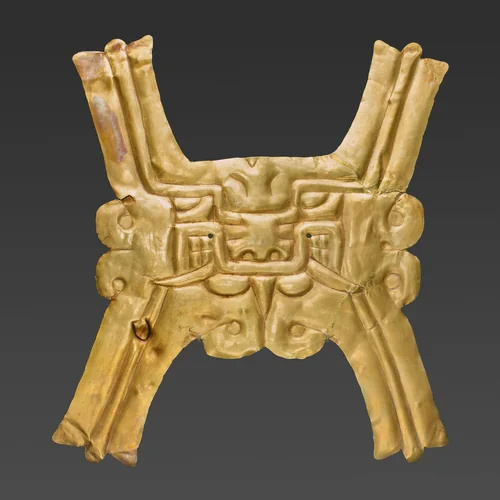 Gold Pectoral with Zoomorphic Face by Chavín, other, -600--400