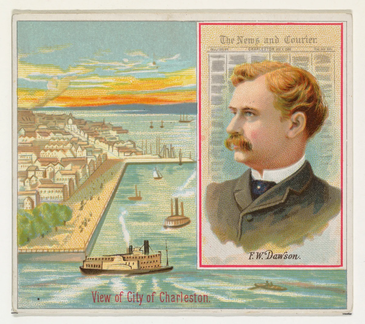 F. W. Dawson, The Charleston News and Courier, from the American Editors series (N35) for Allen & Ginter Cigarettes by Allen & Ginter, print, 1887