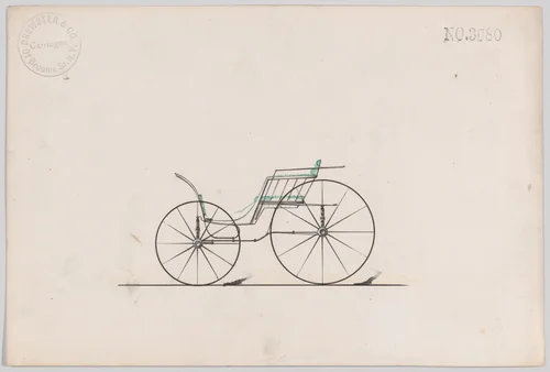 Design for Pony Phaeton, no. 3080 by Brewster & Co., drawing, 1874