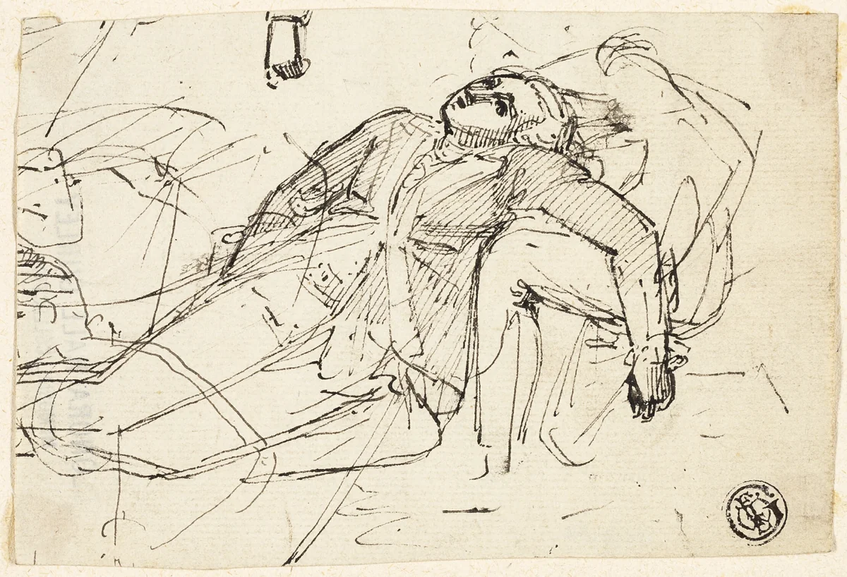 The Death of General Wolfe by Benjamin West, drawing, 1758-1820