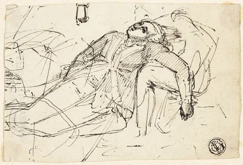 The Death of General Wolfe by Benjamin West, drawing, 1758-1820