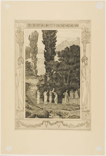 Psyche Wandering, plate 28 from Cupid and Psyche by Max Klinger, print, 1880