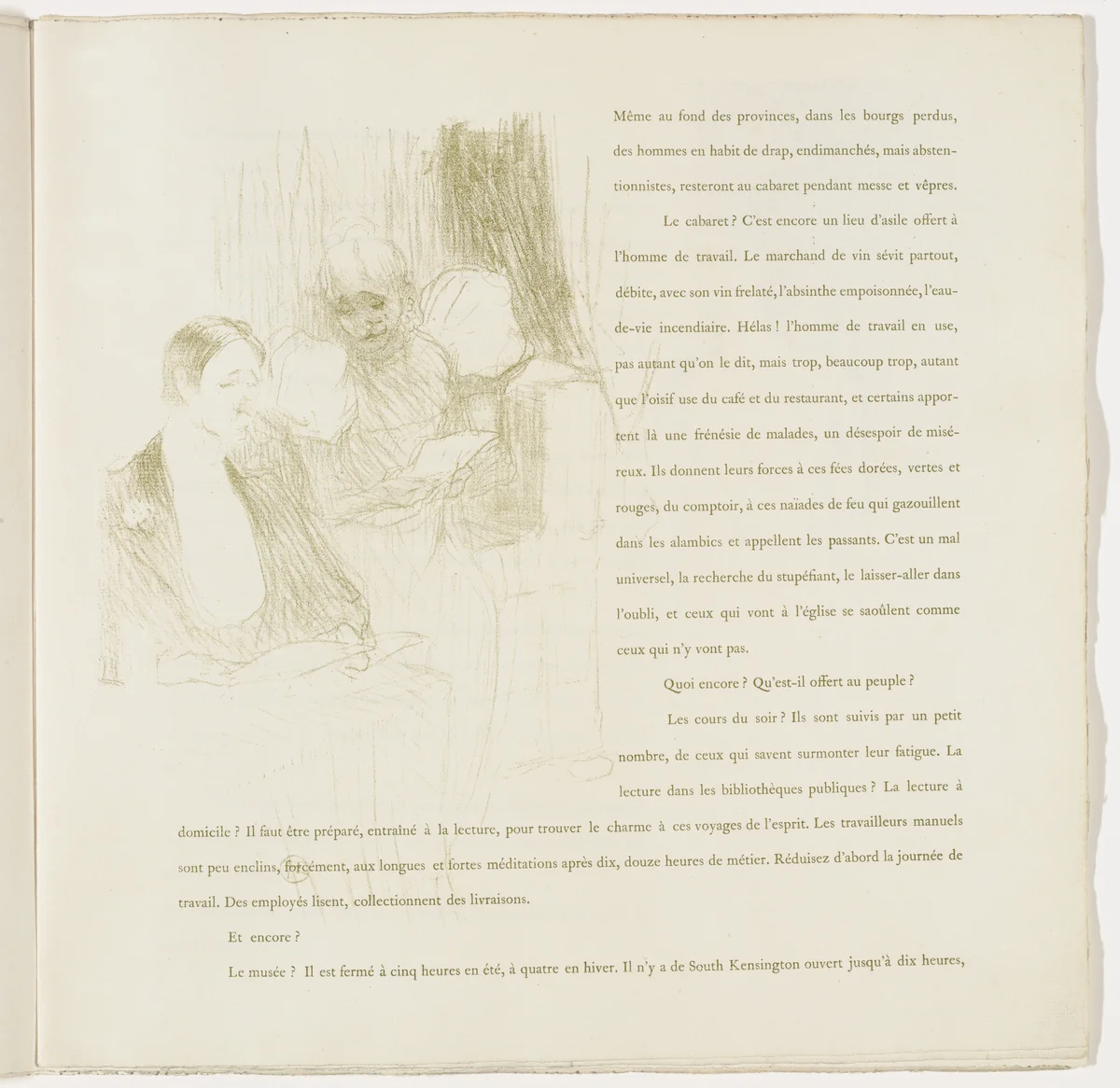 Plate 8 (in-text plate, folio 11) from Yvette Guilbert by Henri de Toulouse-Lautrec, illustrated book, 1894