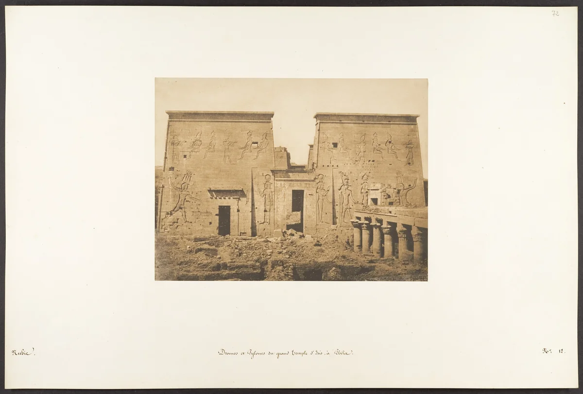 Dromos et Pylones du grand Temple d'Isis, à Philae by Maxime Du Camp, photograph, 1850