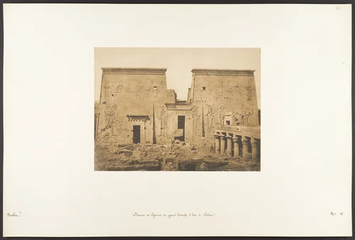 Dromos et Pylones du grand Temple d'Isis, à Philae by Maxime Du Camp, photograph, 1850